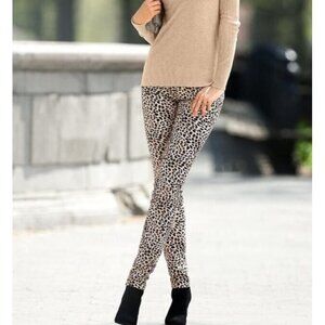 Victorias Secret Jeans Womens 10 Mid Rise Siren Animal Print Skinny Stretch Boho